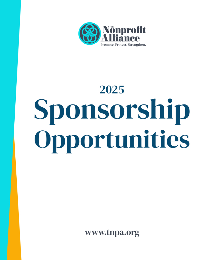 Graphic, 2025 TNPA Sponsorship Opportunities. The Nonprofit Alliance logo.