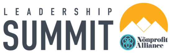 Logo For Leadership Summit. The Nonprofit Alliance Logo In Bottom Right Corner.