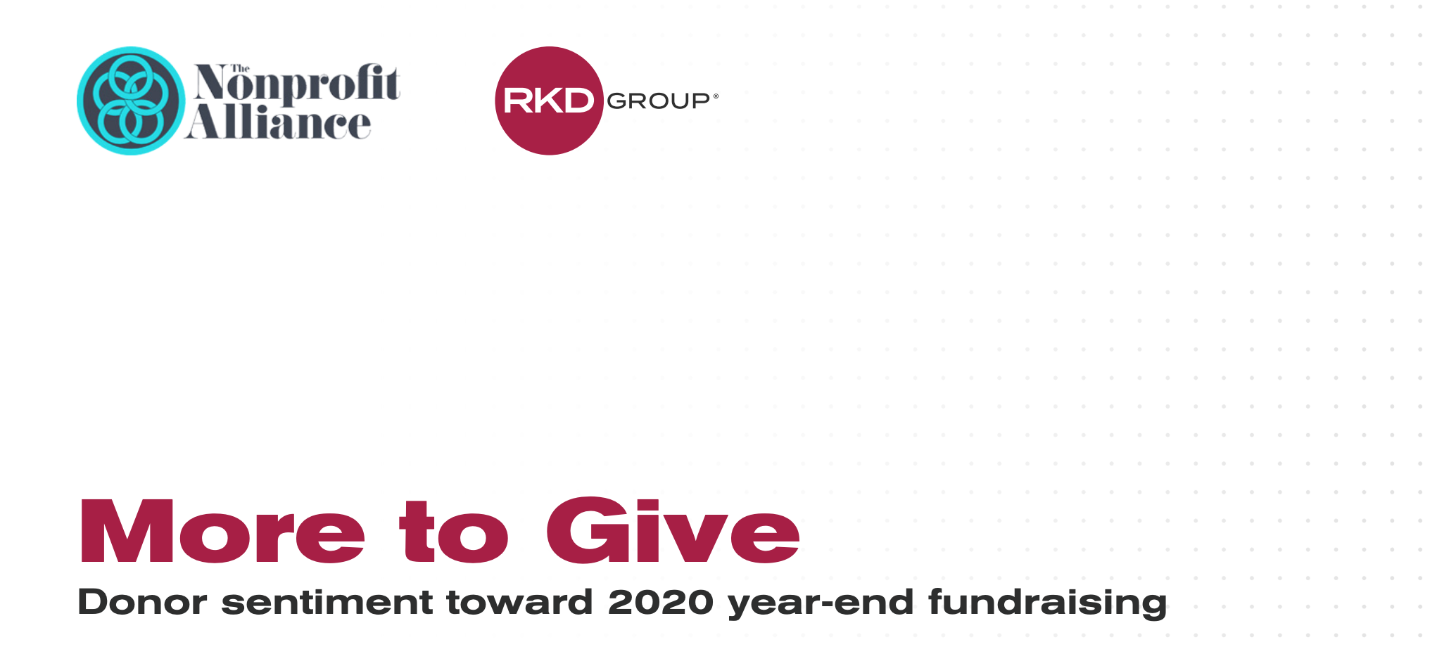 Cover of e-book, More to Give: Donor sentiment toward 2020 year-end fundraising