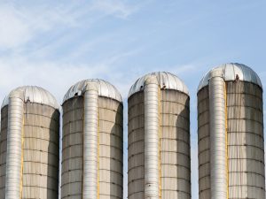 four farm silos